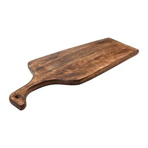 main + mesa modern mango wood cutting board with handle, espresso finish
