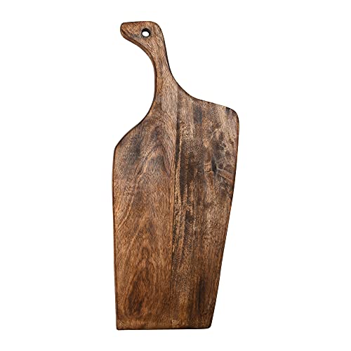 Main + Mesa Modern Mango Wood Cutting Board with Handle, Espresso Finish