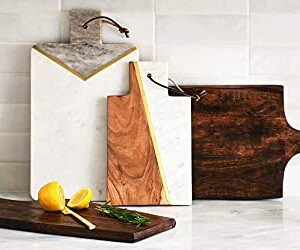 Main + Mesa Modern Mango Wood Cutting Board with Handle, Espresso Finish