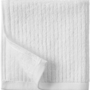 Amazon Aware 100% Organic Cotton Ribbed Bath Towels - Washcloths, 6-Pack, White