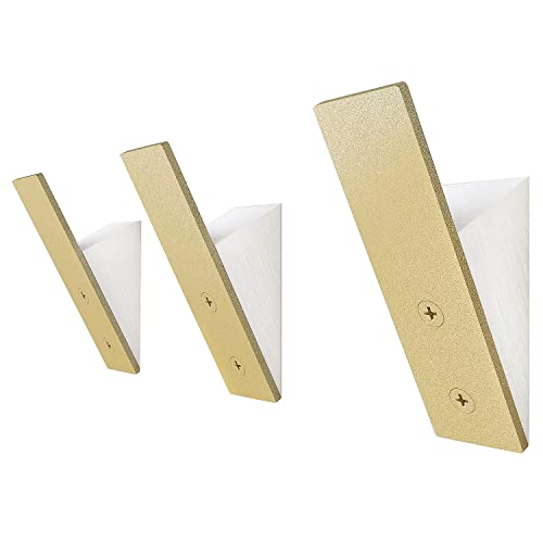 Gold Wall Coat Hat Hanger - Brass Bath Robe Towel Hook - Set of 3 Hooks - Bathroom Decorative Accessories Rack