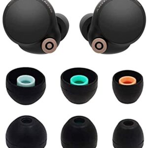 ALXCD Eartips Compatible with Sony WF-1000XM4 Earbuds, S/M/L 3 Pairs Soft Silicone Ear Tips Earbuds Tips, Compatible with Sony WF-1000XM4 Silicon Tips XM4 3 Pairs, SML, Black