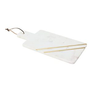 Main + Mesa Marble Cutting Board with Brass Inlay, White