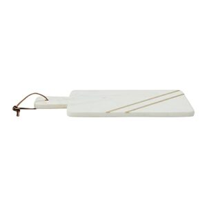 Main + Mesa Marble Cutting Board with Brass Inlay, White