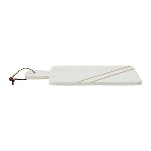 Main + Mesa Marble Cutting Board with Brass Inlay, White