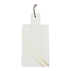 Main + Mesa Marble Cutting Board with Brass Inlay, White