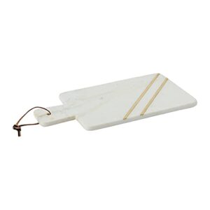 Main + Mesa Marble Cutting Board with Brass Inlay, White