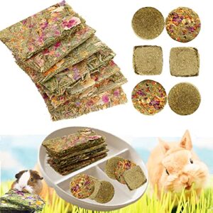 abizoo rabbit treat,natural molar timothy hay herbal floral scent snack chew toys gift for bunny chinchillas hamster gerbils,12 pcs small animals cage entertainment accessories guinea pig treats