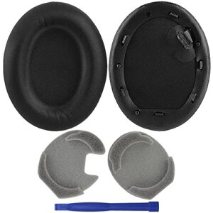 wh-1000xm4 ear pads for sony headphones, butiao replacement earpads ear cups cushion muffs repair parts for sony wh 1000xm4 over-ear headphones with protein leather noise isolation memory foam - black