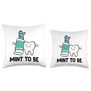 Dental Squad Store Dentist Hygienist Assistant Tooth Mint to Be Toothpaste Throw Pillow, 18x18, Multicolor