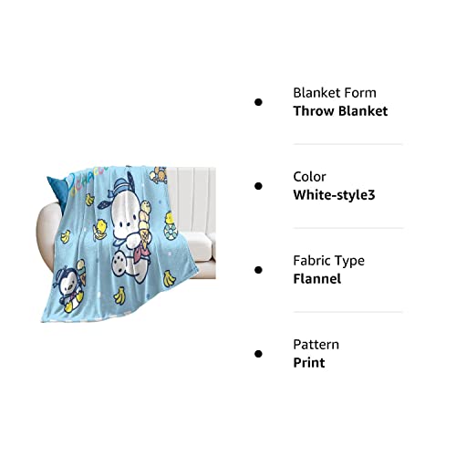 Ladycute P0ch-acc0 Flannel Throw Blanket Cozy Fluffy Prevent Pilling Resist Wrinkles for Bed Living Room Couch Chair Travel 40"x50"