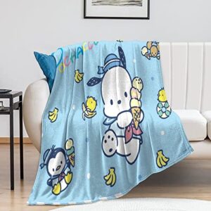 Ladycute P0ch-acc0 Flannel Throw Blanket Cozy Fluffy Prevent Pilling Resist Wrinkles for Bed Living Room Couch Chair Travel 40"x50"