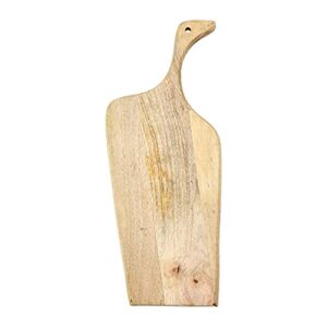 Main + Mesa Modern Mango Wood Cutting Board with Handle, Light Finish