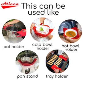 Aticca Microwave Bowl Holders for Hot Food Set of 4 Bowl Potholders Soup Bowl Cozy Bowl Hot Pads Hot Bowl Holder Multipurpose Hot Heat Proof Plate Holder Pot Holders for Bowls