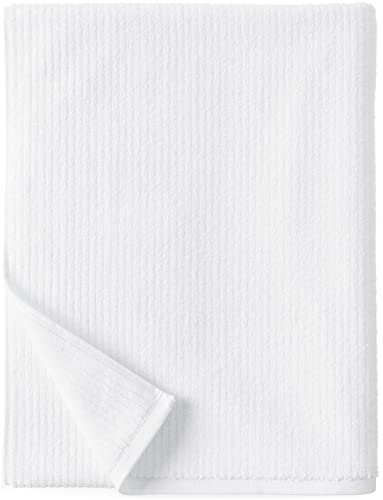 Amazon Aware 100% Organic Cotton Ribbed Bath Towels - Bath Towels, 4-Pack, White