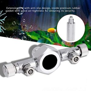 Zerodis Fish Tank CO2 Splitter Regulator, Aluminum Alloy Aquarium Precise Needle Valve for Aquarium Plant CO2 Tank(2-Way)