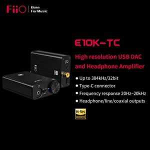 FiiO Headphone Amps Portable DAC USB Type-C coaxial 384kHz/32bit (E10K-TC Black)