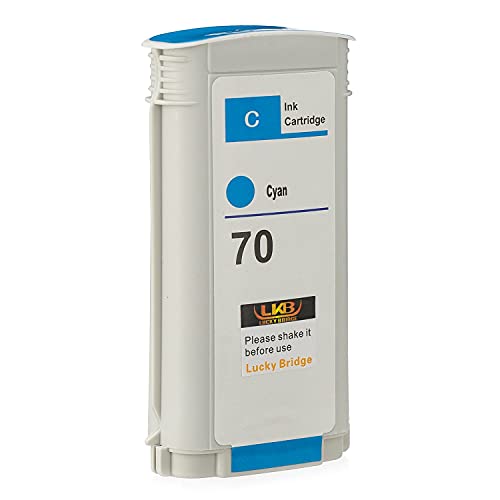 LKB Compatible HP70 Cyan Ink Cartridge Replacement with 130ML Use with HP Designjet Z2100 Z5200 Z3200 Z3100 Z5400 ( HP70 Cyan ) –US