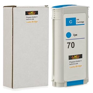 LKB Compatible HP70 Cyan Ink Cartridge Replacement with 130ML Use with HP Designjet Z2100 Z5200 Z3200 Z3100 Z5400 ( HP70 Cyan ) –US