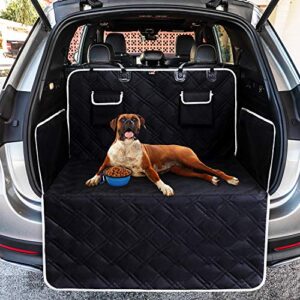 toozey suv cargo liner for dogs - waterproof dog trunk seat cover for back cargo area, dog car floor mat with side and bumper protector, pet cargo cover liner for suv/van/truck, standard, black
