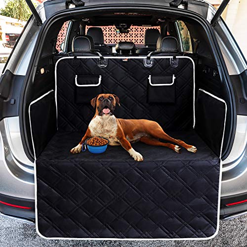 Toozey SUV Cargo Liner for Dogs - Waterproof Dog Trunk Seat Cover for Back Cargo Area, Dog Car Floor Mat with Side and Bumper Protector, Pet Cargo Cover Liner for SUV/Van/Truck, Standard, Black