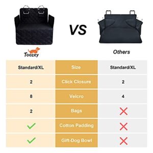 Toozey SUV Cargo Liner for Dogs - Waterproof Dog Trunk Seat Cover for Back Cargo Area, Dog Car Floor Mat with Side and Bumper Protector, Pet Cargo Cover Liner for SUV/Van/Truck, Standard, Black