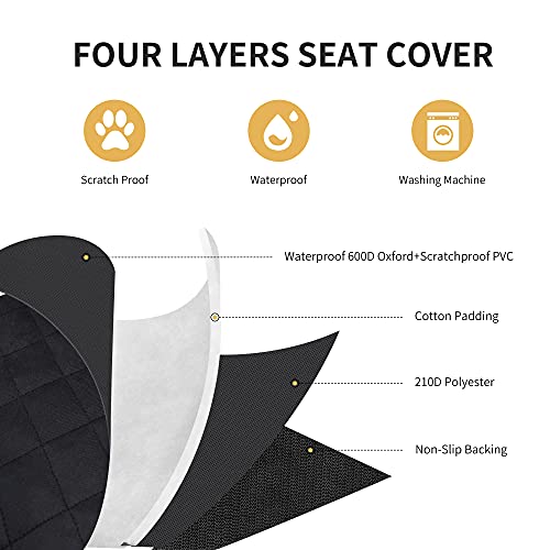 Toozey SUV Cargo Liner for Dogs - Waterproof Dog Trunk Seat Cover for Back Cargo Area, Dog Car Floor Mat with Side and Bumper Protector, Pet Cargo Cover Liner for SUV/Van/Truck, Standard, Black