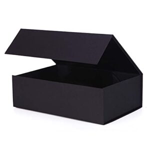 urbantin large black gift box with lid (35.5x24.5x11.9cm), magnetic closure gift box, bridesmaid proposal box, sturdy shirt box, suitable for gift wrapping