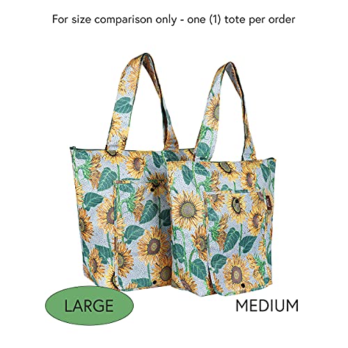 Sachi Heavy Duty Leak Proof Market Tote (Large, Sunflower)