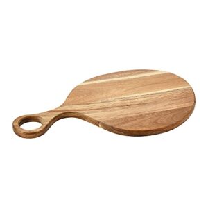 main + mesa round acacia wood cutting board with handle