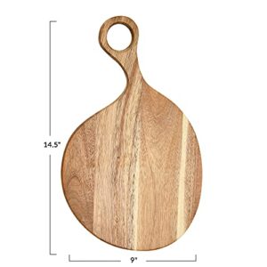 Main + Mesa Round Acacia Wood Cutting Board with Handle