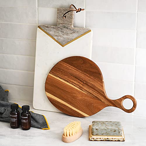 Main + Mesa Round Acacia Wood Cutting Board with Handle