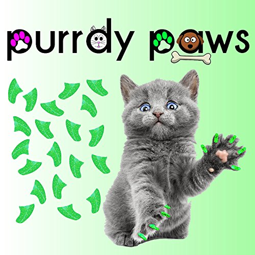 Purrdy Paws 100 Pack Soft Nail Caps for Cat Claws Margarita Glitter Small