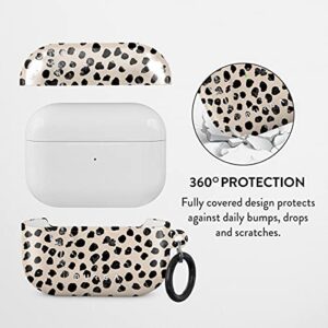 BURGA Airpod Hardcase Compatible with Apple Airpods PRO 2019 Charging Case, Black Polka Dots Pattern Nude Almond Latte Fashion Cute for Girls, Protective Hard Plastic Case