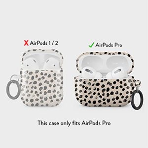 BURGA Airpod Hardcase Compatible with Apple Airpods PRO 2019 Charging Case, Black Polka Dots Pattern Nude Almond Latte Fashion Cute for Girls, Protective Hard Plastic Case