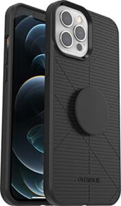 otterbox + pop case for iphone 12 & iphone 12 pro (only) non-retail packaging - black