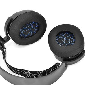 Replacement Fabric Ear Pads Cushion Earmuffs Compatible with SteelSeries Arctis 3 / Arctis 5 / Arctis 7 Arctis 9 / Arctis 1 / SteelSeries Arctis pro Lossless Wireless Gaming Headphone (Black_Blue)