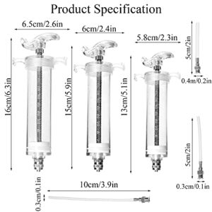 OBANGONG 3 PCS Bird Feeding Syringe Feeding Tubes for Baby Birds Used for Pet Sick Bird Parrot Feed Milk or Medicine,with 3 Curved Tubes 50ml,20ml,10ml