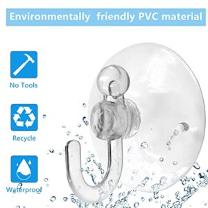 Piutouyar 20Pcs Clear Suction Cup Hooks 30mm Plastic Sucker Pads Transparent Suckers for Window Wall Bathroom Shower Kitchen Hook Hanger