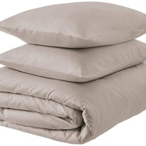 Amazon Aware 100% Organic Cotton 300 Thread Count Duvet Cover Set - Taupe, Full/Queen