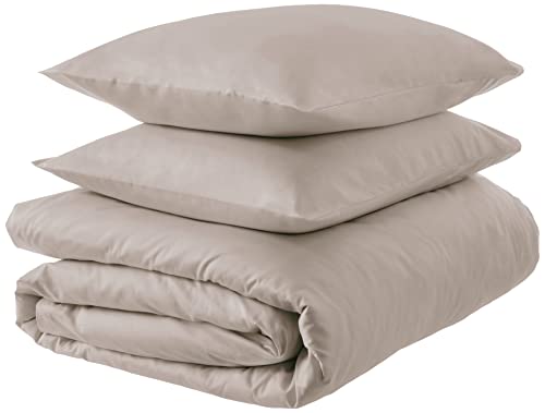 Amazon Aware 100% Organic Cotton 300 Thread Count Duvet Cover Set - Taupe, Full/Queen