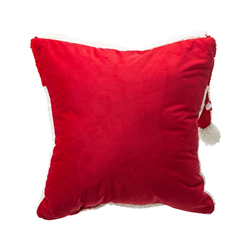 glitzhome 2PK Hooked Merry Christmas 3D Santa Throw Pillow Filled Cushion Sofa Decorative Pillow 14" L x 14" W