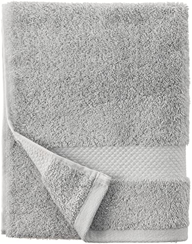 Amazon Aware 100% Organic Cotton Plush Bath Towels - Bath Towels, 4-Pack, Light Gray