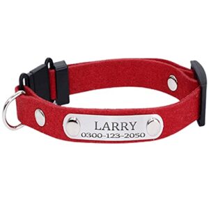 personalized anti strangulation kitten cat collars with bell breakaway quick release custom engraved cat collar with name tag adjustable red cute cat collars for male female boy girl cats