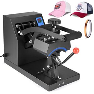 slendor hat press 6x3.5 inch baseball cap heat press machine clamshell design curved element cap sublimation transfer press with digital lcd timer and temperature control