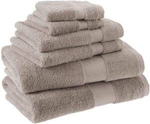 amazon aware 100% organic cotton plush bath towels - 6-piece set, taupe