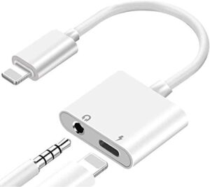 lightning to 3.5mm headphones jack adapter for iphone, iphone headphones adapter dongle aux audio charger splitter compatible with iphone 12/11/xs/xr/x 8 7,ipad-support all ios [apple mfi certified]