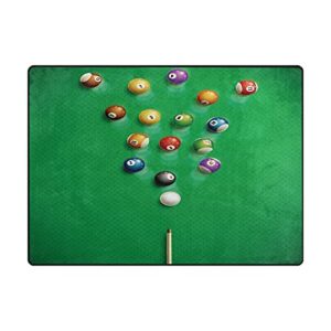 alaza billiard table view balls sport non slip area rug 5' x 7' for living dinning room bedroom kitchen hallway office modern home decorative