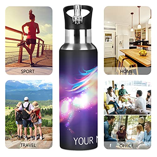 Unicorn Personalized Water Bottle Double Stainless Steel Insulated Simple Customized Cup