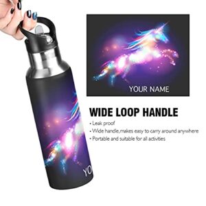 Unicorn Personalized Water Bottle Double Stainless Steel Insulated Simple Customized Cup